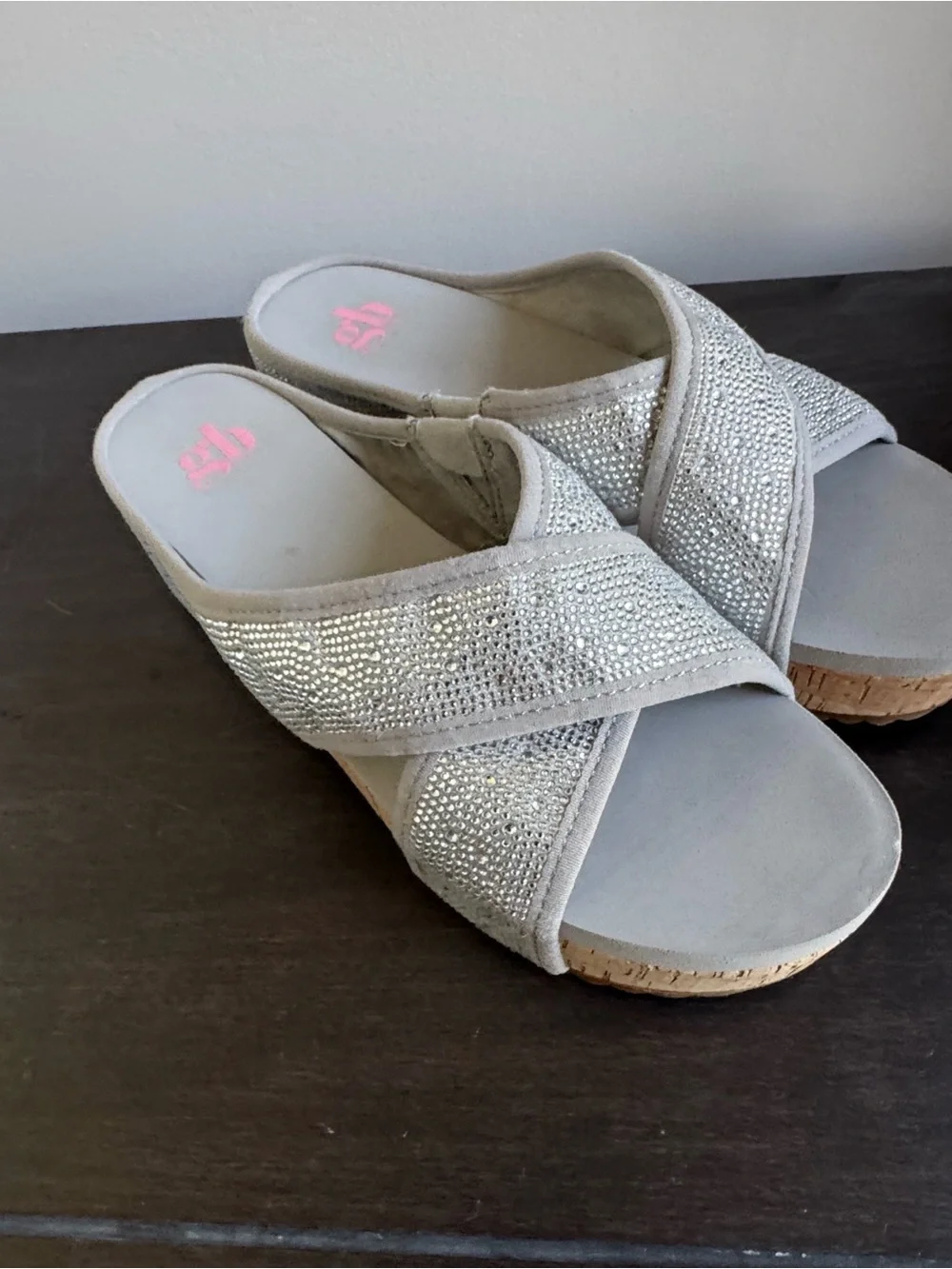 GB girls Silver Sparkle Platform Sandals
